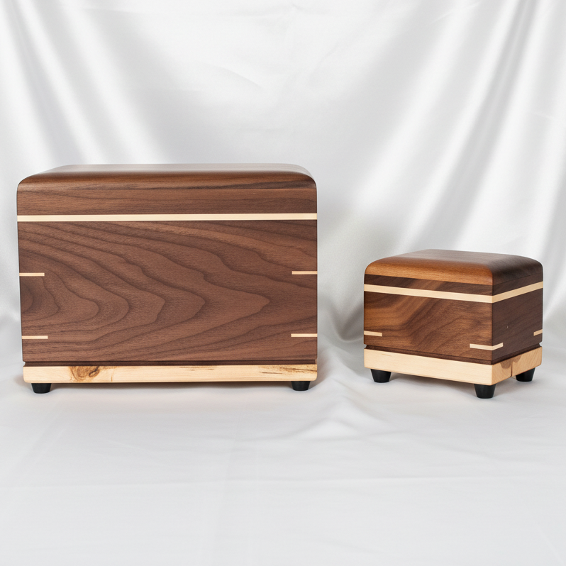 Matching Miniature Urn/Keepsake wooden Box - Shared Ashwood Keep