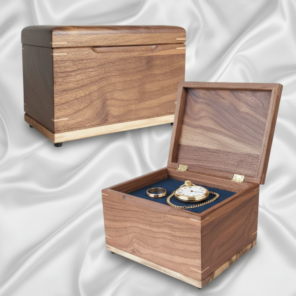Custom Wooden Urn Handmade In Canada - Treasure Chest Urn
