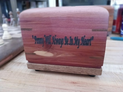 Paw Prints Woodbox Urn For Animal Ashes