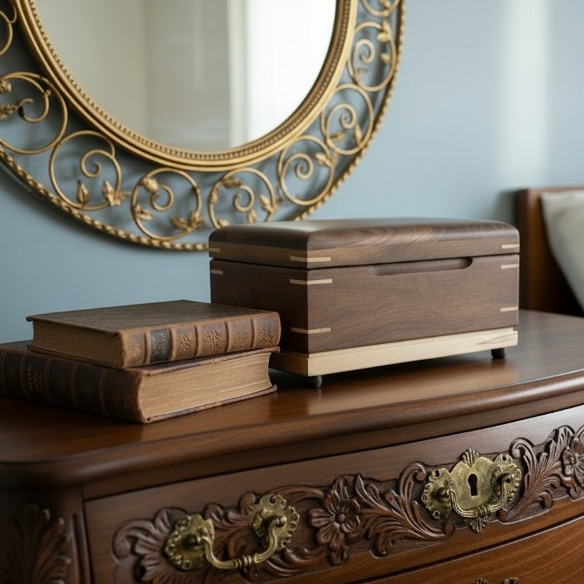 Unique Treasure Chest Urn - Adult Cremation Urn with Keepsake Compartment. (⭐️⭐️ # 2 seller)