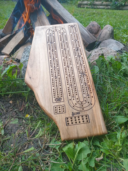 Handcrafted Province wood Cribbage Boards with peg storage. A practical gift for all occasions.