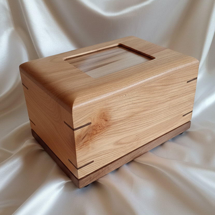 Paw Prints Photo - Wood box Urn For Animal Ashes