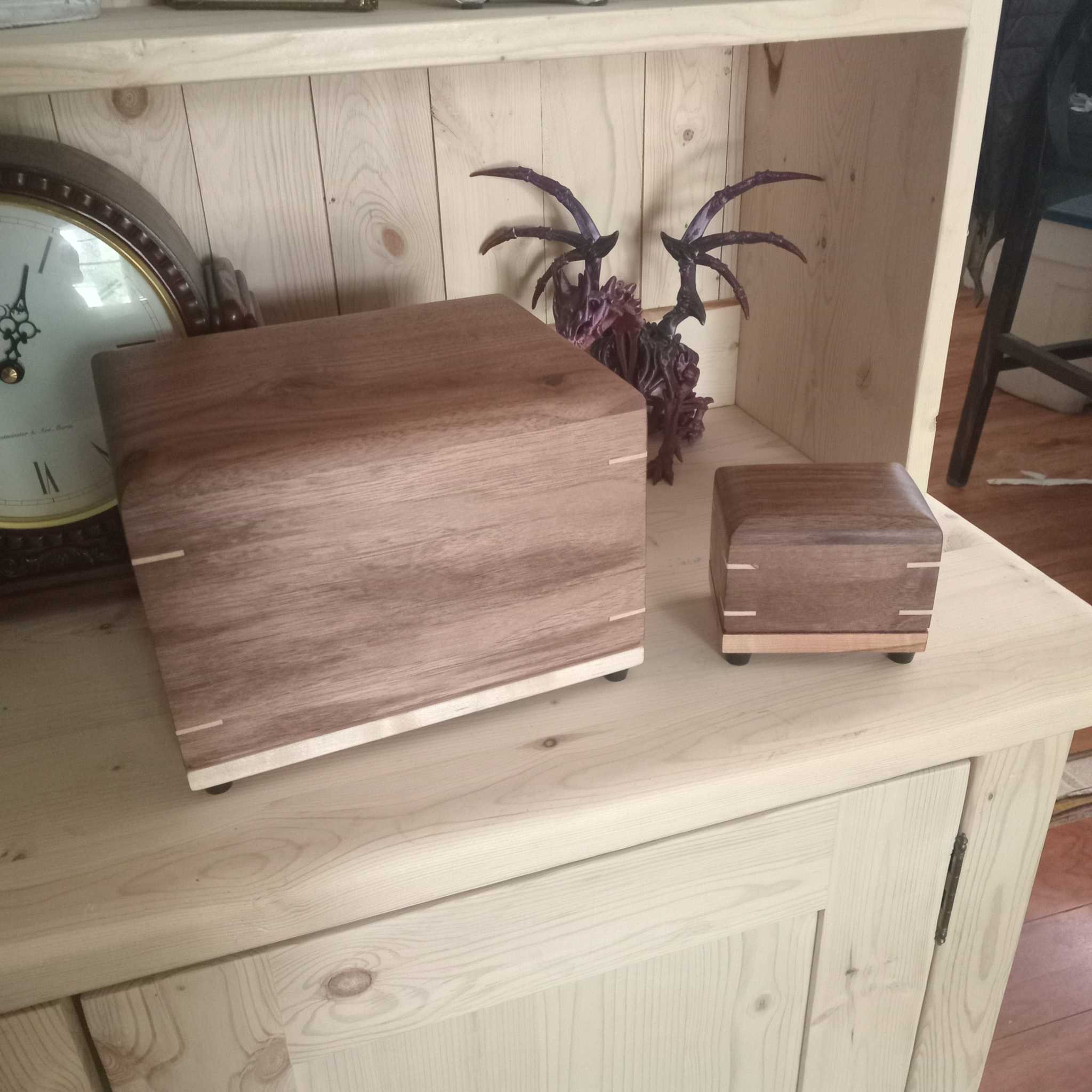 Matching Miniature Urn/Keepsake wooden Box - Shared Ashwood Keep