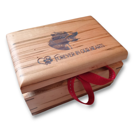 Paw Prints Woodbox Urn For Animal Ashes