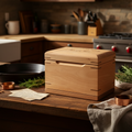 Handcrafted wooden recipe box personalized for family recipe organization with dividers and engraving option