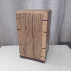 Handcrafted solid hardwood memorial urn with simple design and secure closure for ashes