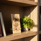 Personalized memorial plaque engraved on solid hardwood for home remembrance