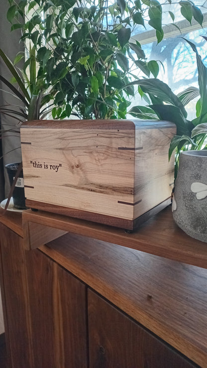 The Camelia Woodbox Urn For Ashes