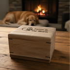 Wooden Urn For Animal Ashes - Made In Canada - Paw Prints Urn