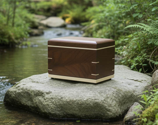 Black walnut Wooden Urns Twilight Grove and True North handcrafted for ashes with natural finish