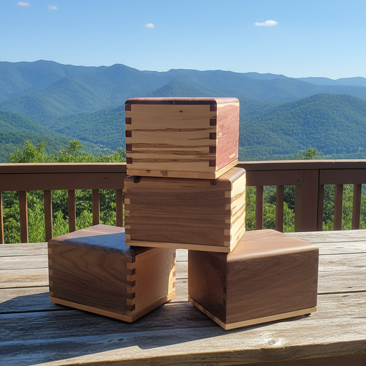 "NEW" Craftsman Series Hardwood Cremation Urn - with finger Joint construction