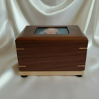 Custom Personalized Hardwood Photo Urn For Ashes -Memorywood Urn