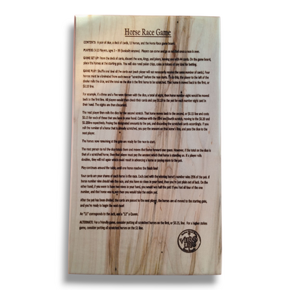 Racehorse Game, Dice, Cards, Fun.