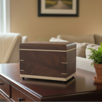 Handcrafted hardwood urn made in Canada with clean, timeless design for ashes