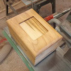 Custom personalized hardwood  urn with  photo slot for ashes memorial