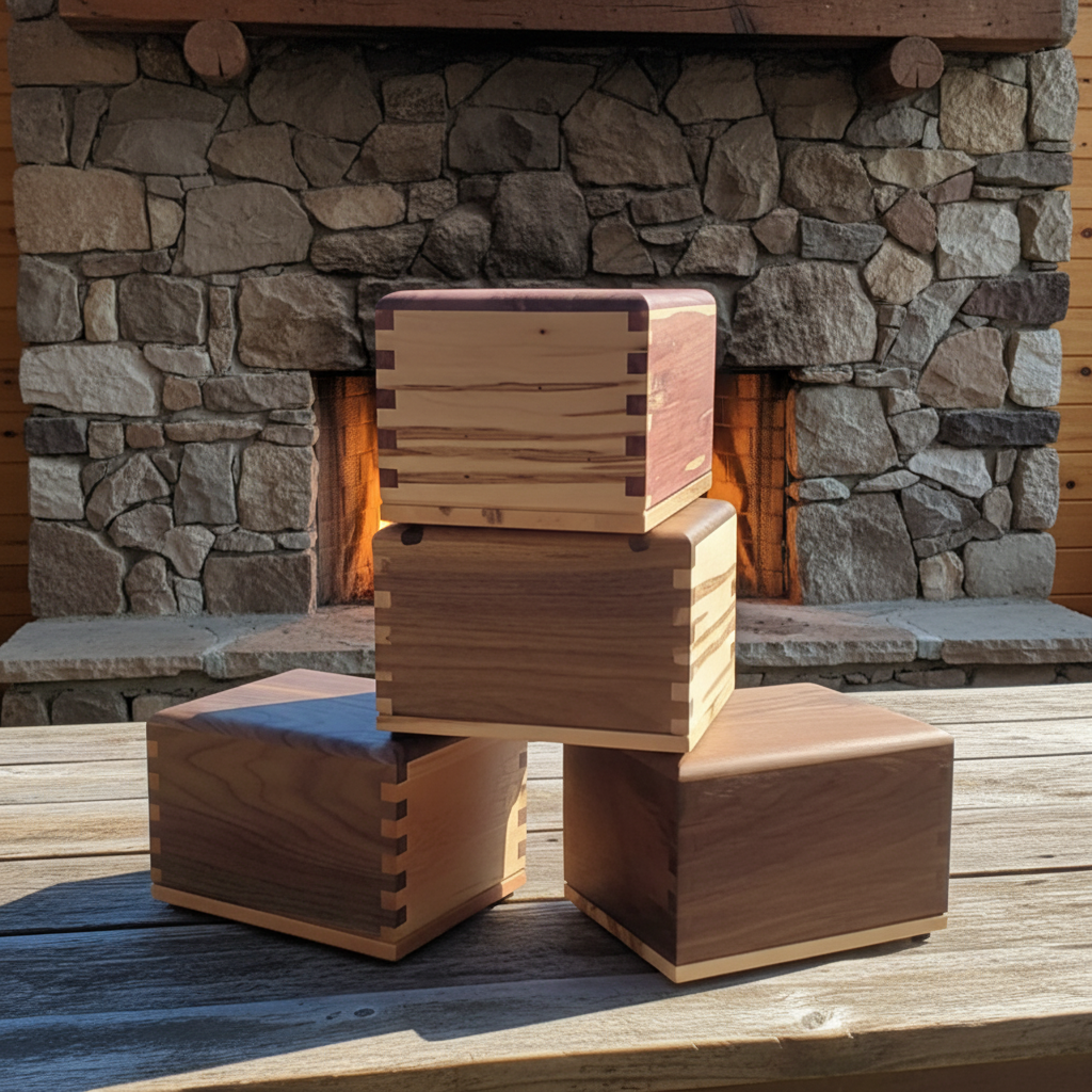 "NEW" Craftsman Series Hardwood Cremation Urn - with finger Joint construction