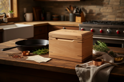 "NEW"  Heirloom Recipe Box - keeping your culinary secrets safe for generations.