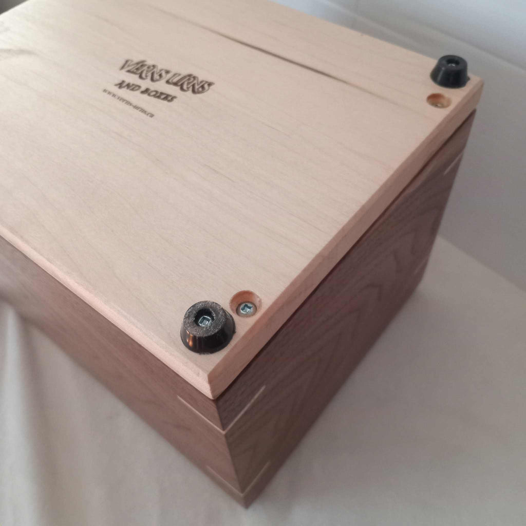 Handcrafted hardwood urn made in Canada by True North Urn, solid wood with clean, timeless design