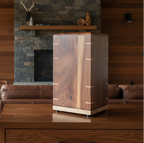 Handcrafted memorial urn made from solid hardwood with simple, natural design for ashes storage
