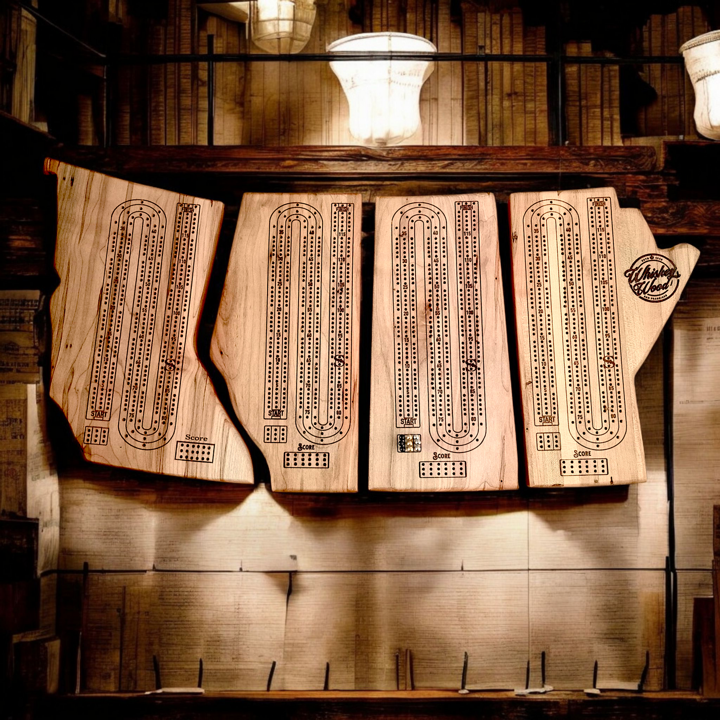 Handcrafted Province wood Cribbage Boards with peg storage. A practical gift for all occasions.