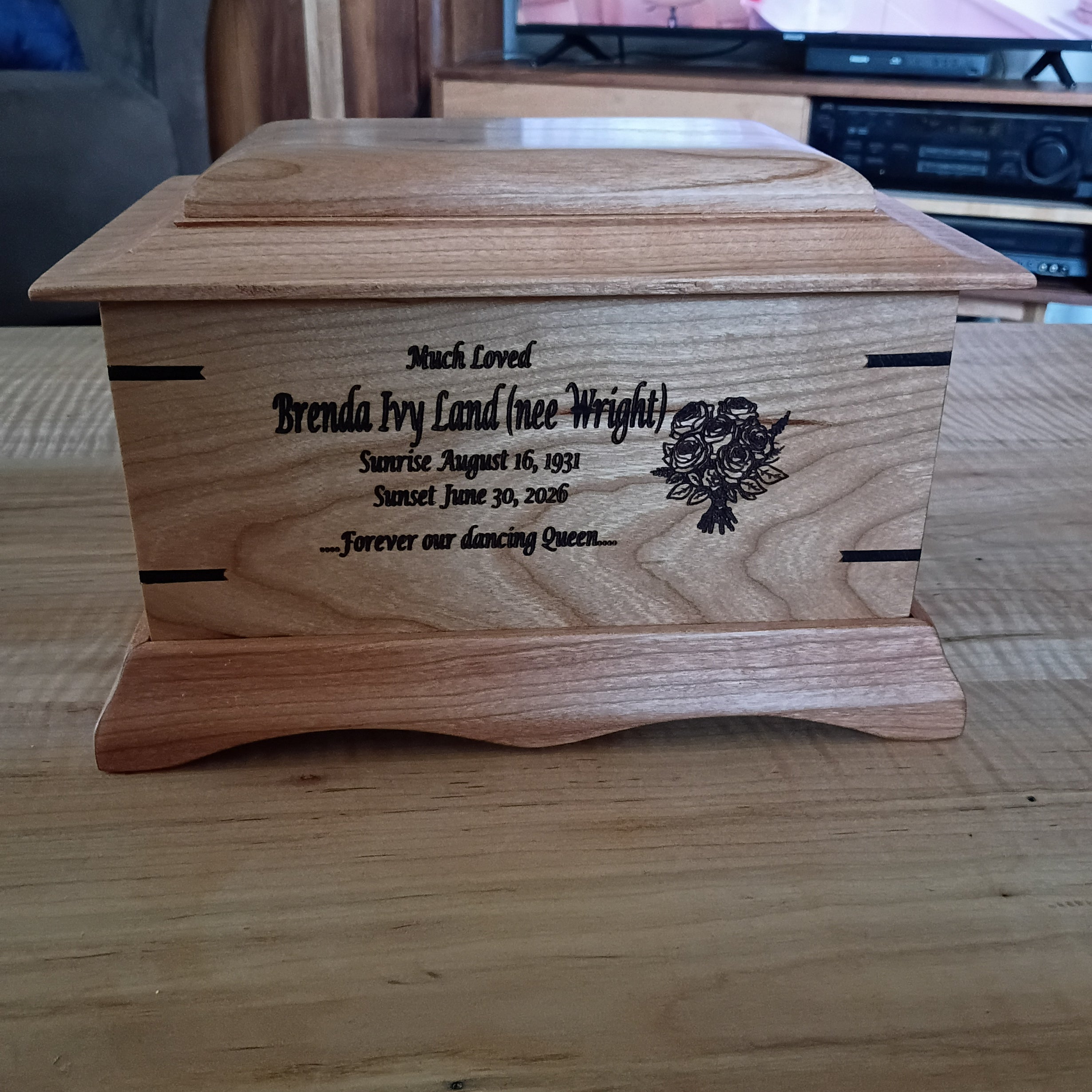 Traditional Handmade Memorial Urn For Cremation Ashes - The Ashwood Legacy Wooden Urn