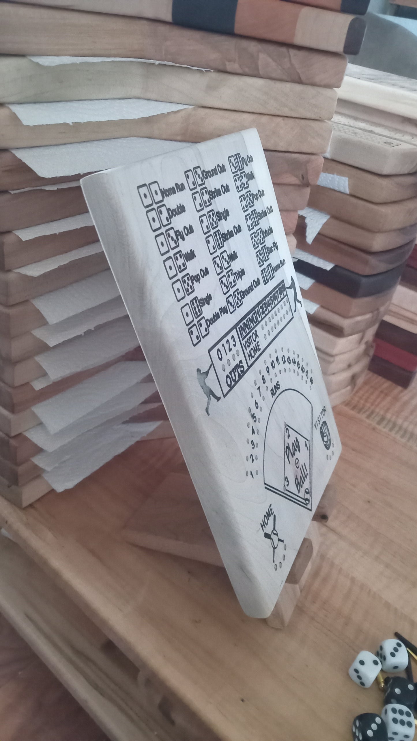 Baseball and Frustration Rummy, or Baseball and Farkle. 2 games, 1 board.