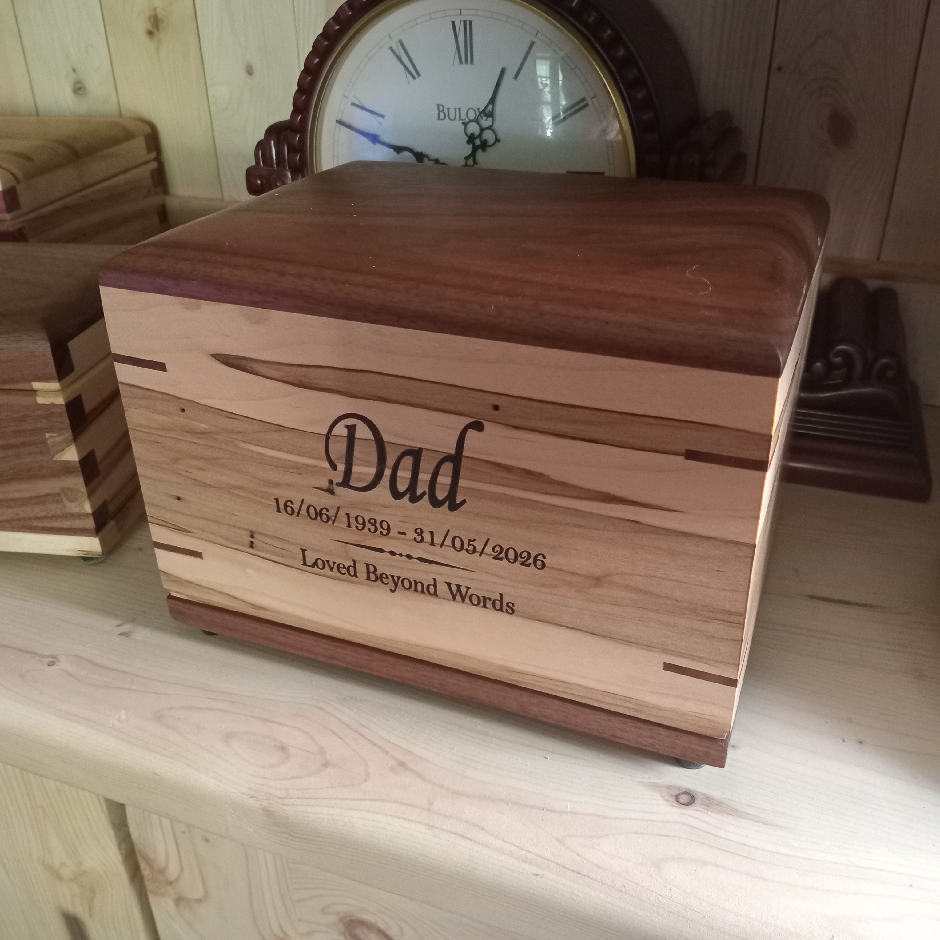 Personalized Custom Hardwood Urn For Ashes - Camelia Wooden Urn
