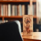 Personalized memorial plaque engraved on solid hardwood for home tribute