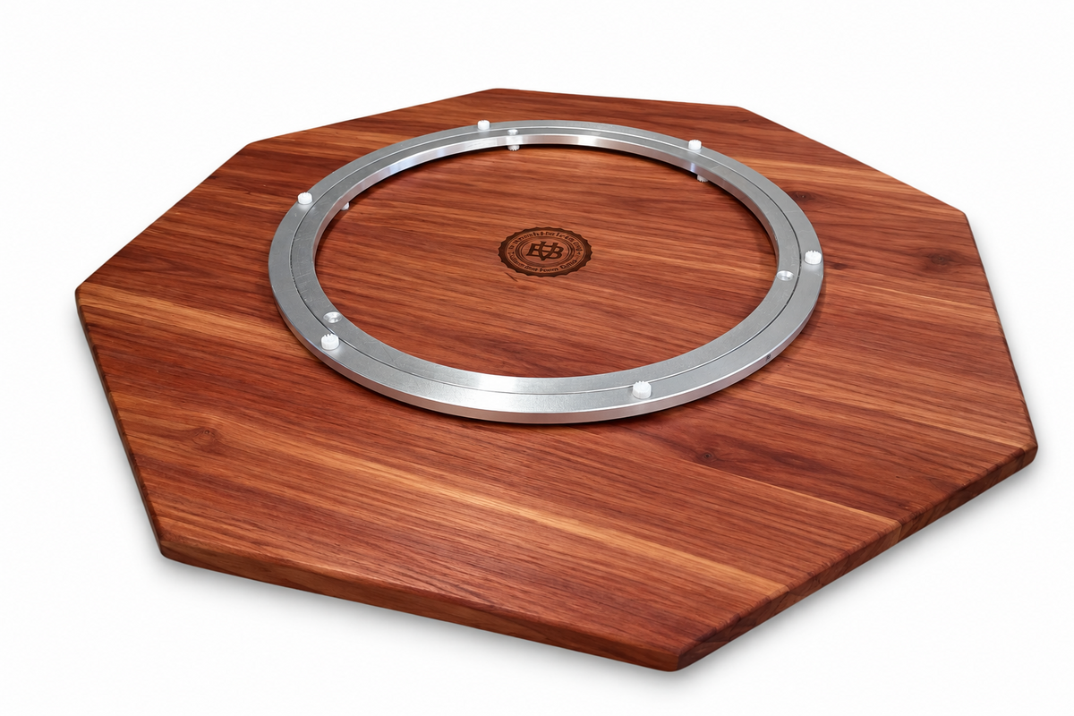 Handcrafted Wood Rummoli game boards. Lazy Susan option.