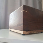 Black walnut wooden urns Twilight Grove and True North handcrafted for ashes with custom engraving options