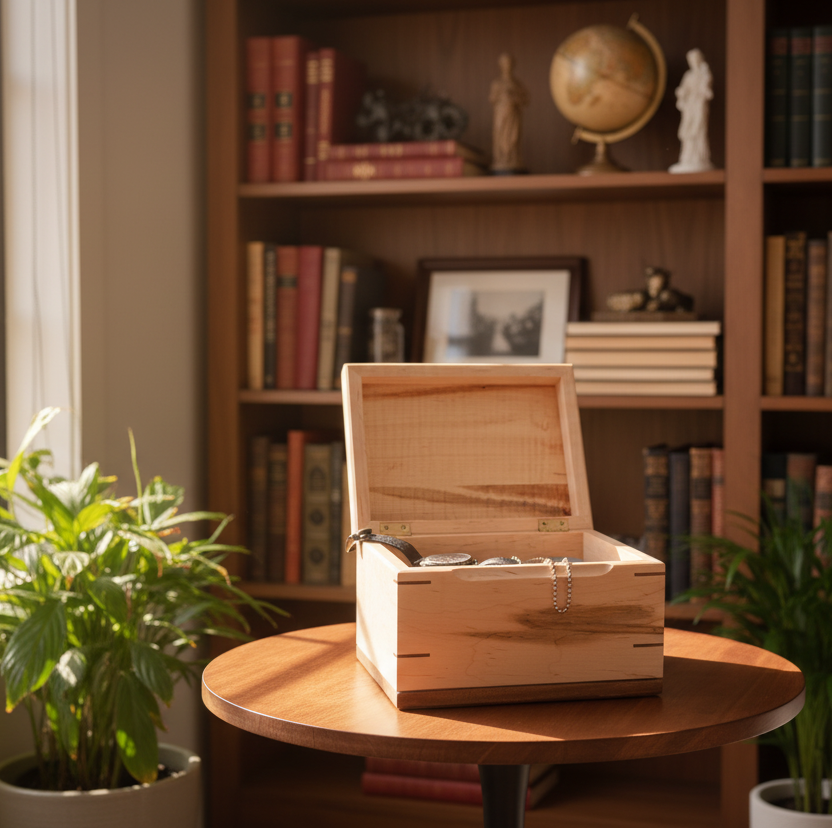 Treasure Chest Urn -  Adult Cremation Urn with Keepsake Compartment - Made In Canada