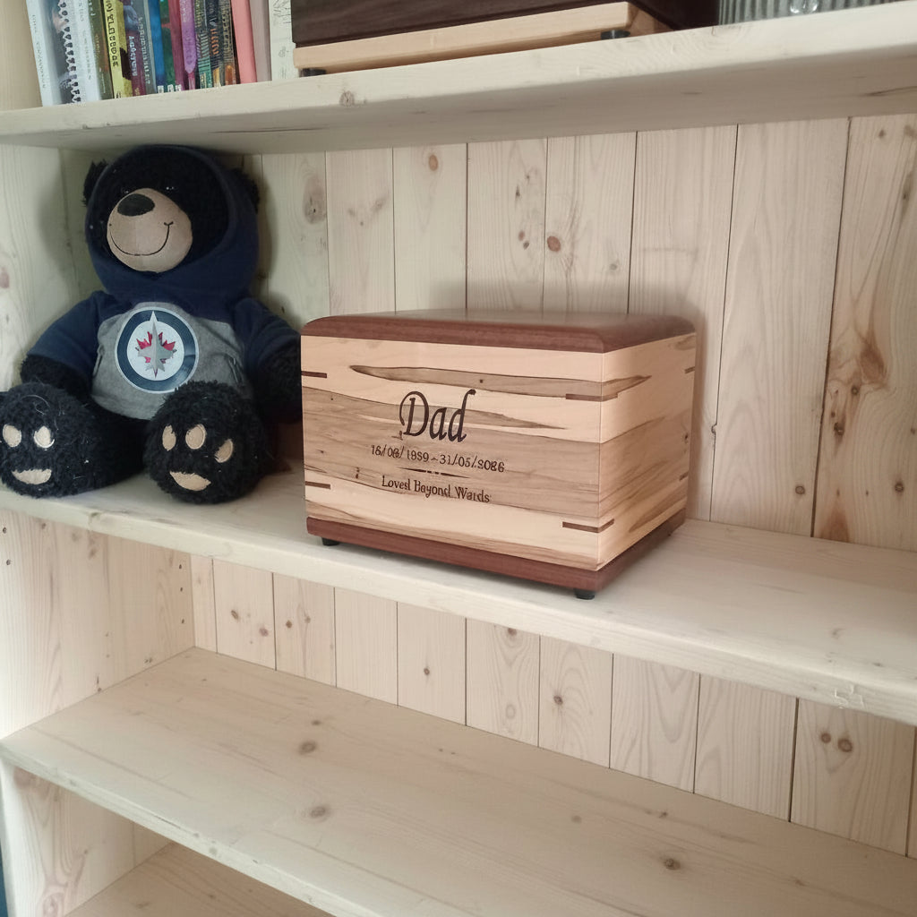 Personalized Custom Hardwood Urn For Ashes - Camelia Wooden Urn