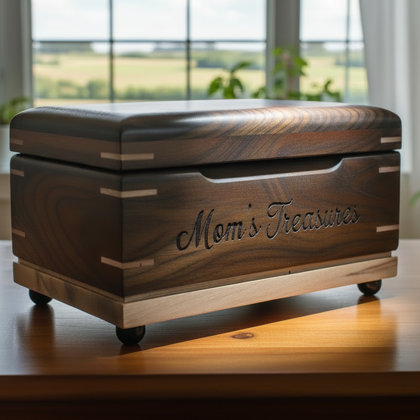 Personalized Wooden Keepsake Box – Handcrafted Memory Box
